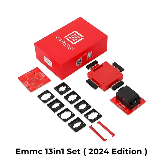 Easy JTAG Plus Box Black Edition With IC Friend 13in1 Emmc Set (2024 Edition) & UFS 4in1 Adaptor ( Full Set )