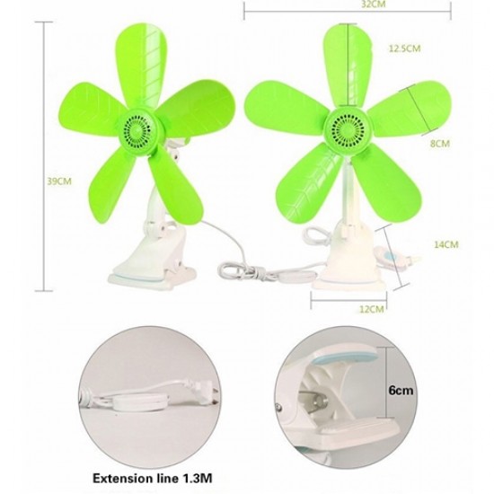 Portable Clip Electric Fan Super Soft Wind With Five Leaf ( AC Input )