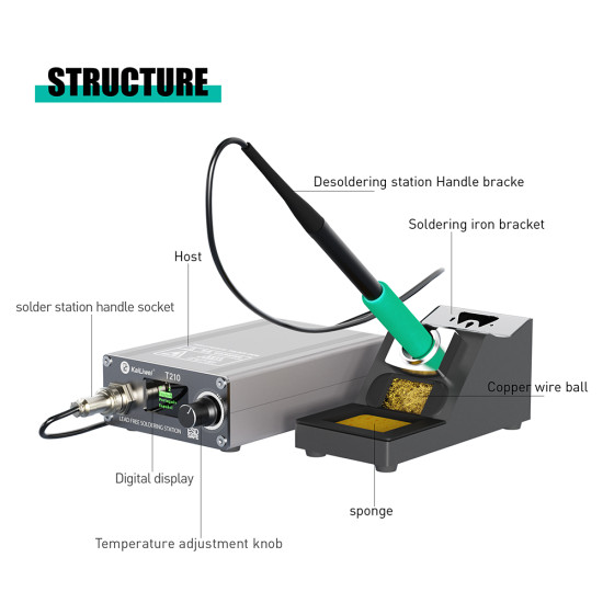 KaiLiWei T210 2S Rapid Heating Adjustable Constant Temperature Iron Station (85W)