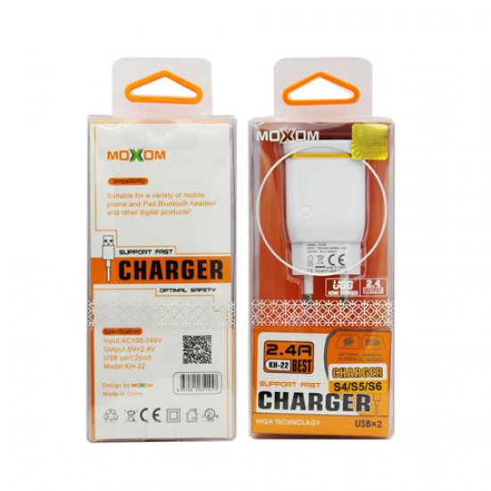 Moxom KH-22 Charger Top (2.4A) Dual Output - Premium Quality