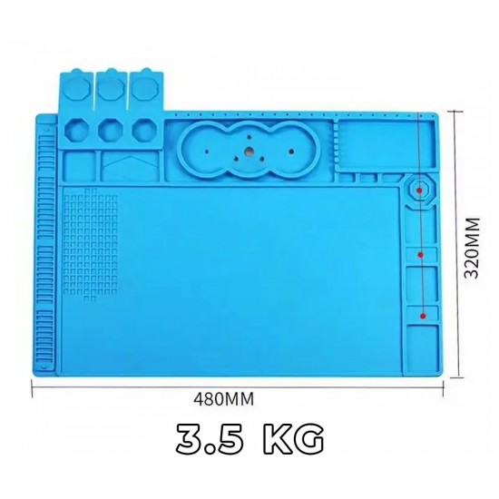 Heat Insulation TE-506 Maintenance Platform Silicone Metal Base Mat For Microscope  ( 480*320 MM )