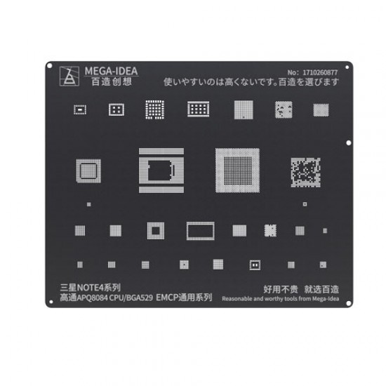 Qianli 0.12MM Black StencilQualcomm APQ8084 CPU/BGA529 EMCP for Samsung NOTE4 Series ( BZ 24 )