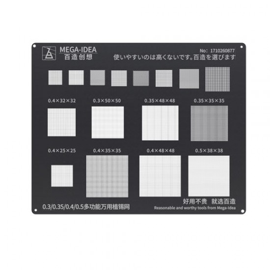 Qianli 0.12MM Black Stencil Universal 0.3/0.35/0.4/0.5 Multifunctional Reballing Stencils ( BZ  26 )