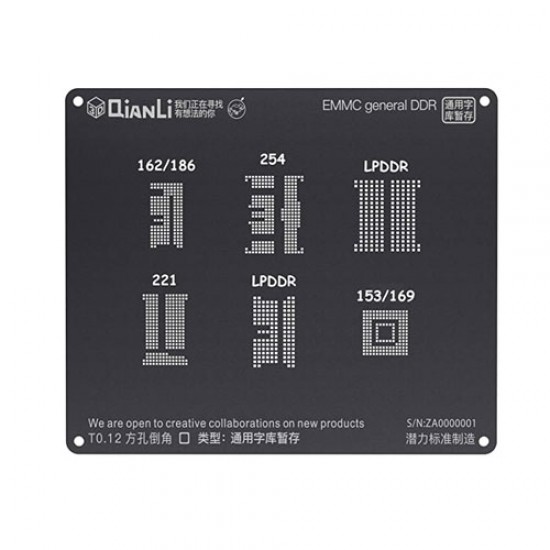 Qianli 0.12MM 3D eMMC Black Stencil