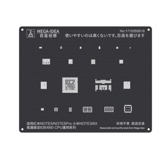 Qianli 0.12MM Black Stencil Qualcomm Snapdragon 636/660 CPU for Redmi NOTE5/NOTE5PRO,MI NOTE 3/6X ( QL 14 )