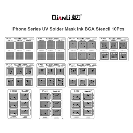 Qianli Solder Mask Repair UV Stencil For iPhone ( 10 Models )	