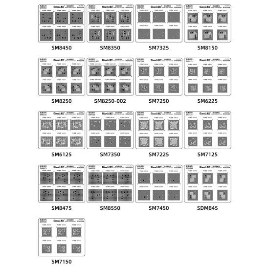 Qianli Solder Mask Repair UV Stencil For Qualcomm ( 17 Models )