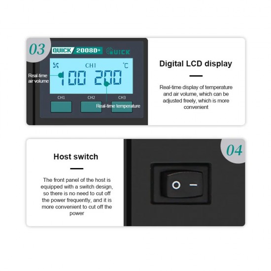 Quick 2008D+ Intelligent Digital Display Rework Station (750W) - Upgraded Model Of Quick 2008