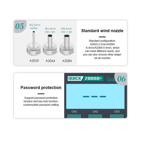 Quick 2008D+ Intelligent Digital Display Rework Station (750W) - Upgraded Model Of Quick 2008