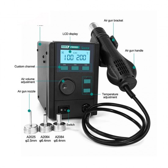 Quick 2008D+ Intelligent Digital Display Rework Station (750W) - Upgraded Model Of Quick 2008