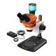 G2Mark RE-50X With RF4 2K HD Camera (3D Continuous Zoom) 7X~50X Trinocular Stereo Microscope With 0.5X CTV Camera Zoom Lens & LED Adjustable Light Exclusive Quality - Small Base