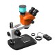 G2Mark RE-50X With RF4 2K HD Camera (3D Continuous Zoom) 7X~50X Trinocular Stereo Microscope With 0.5X CTV Camera Zoom Lens & LED Adjustable Light Exclusive Quality - Small Base