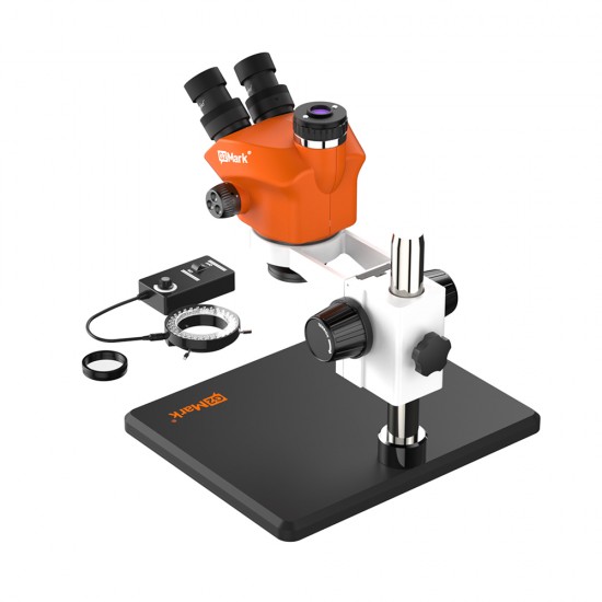 G2Mark RE-50X (3D Continuous Zoom) 7X~50X Trinocular Stereo Microscope With 0.5X CTV Camera Zoom Lens & LED Adjustable Light Exclusive Quality - Medium Base