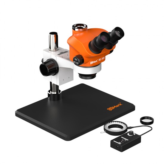 G2Mark RE-50X (3D Continuous Zoom) 7X~50X Trinocular Stereo Microscope With Camera Option & LED Adjustable Light Exclusive Quality - Medium Base