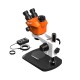 G2Mark RE-50X (3D Continuous Zoom) 7X~50X Trinocular Stereo Microscope With 0.5X CTV Camera Zoom Lens & LED Adjustable Light Exclusive Quality - Small Base