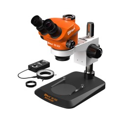 G2Mark RE-67T 6.5X-65X Trinocular Full HD Stereo Microscope With Zooming  0.5X CTV Camera Lens & LED Adjustable Light Exclusive Quality - Blue Big  Base