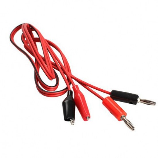 Universal Plug to Alligator Clip Cable (1 Red; 1 Black) for DC Power Supply