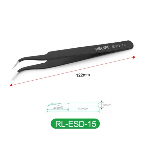 Relife ESD-11 & ESD-15 High-Precision Anti-Static Non-Magnetic Tweezer (2Pcs)
