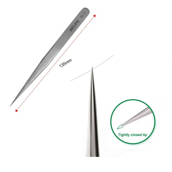 Relife TS-11 & TS-15 Anti-static Precision Stainless Steel Tweezers (2Pcs)