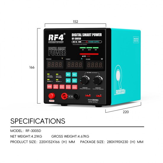 RF4 RF-3005D Multifunctional Adjustable DC Power Supply ( 30V / 5A )