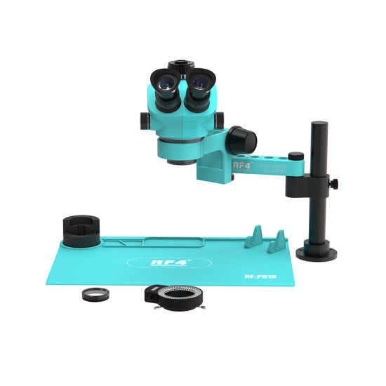 RF4 RF7050Pro-F019 (3D Continuous Zoom) 7X~50X Trinocular Stereo Microscope With 0.5X CTV Camera Zoom Lens & LED Adjustable Light