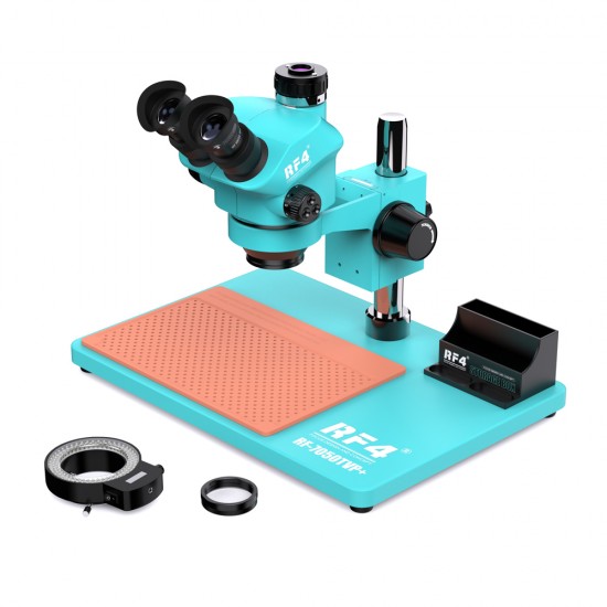 RF4 RF7050-TVP+ (3D Continuous Zoom) 7X~50X Trinocular Stereo Microscope With 0.5X CTV Camera Zoom Lens & LED Adjustable Light - Exclusive Quality