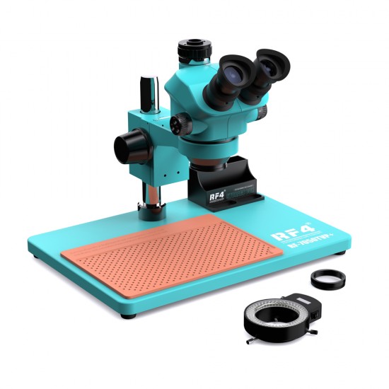 RF4 RF7050-TVP+ (3D Continuous Zoom) 7X~50X Trinocular Stereo Microscope With 0.5X CTV Camera Zoom Lens & LED Adjustable Light - Exclusive Quality