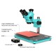 RF4 RF7050TVP-P02 With Mat (3D Continuous Zoom) 7X~50X Trinocular Stereo Microscope With 0.5X CTV Camera Lens &LED Adjustable Light