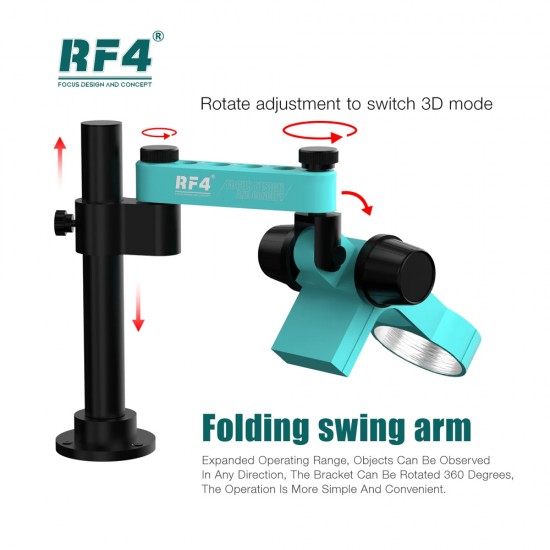 RF4 RF-F019 Microscope Rotary Folding Support for Stereomicroscope and Single Barrel Microscope
