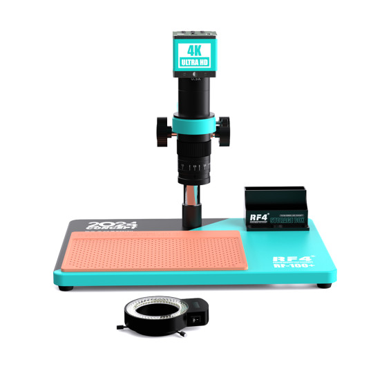 RF4 RF-100+ Monocular 180X Zoom Television Microscope With RF4 4K Ultra HD / 1080P Camera