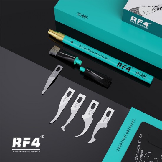 RF4 RF-KB11 3D Tin Scraping Blade and Anti-Static Glue Removal Brush Set