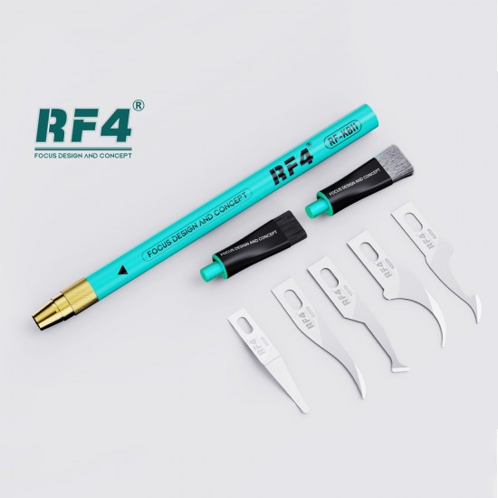 RF4 RF-KB11 3D Tin Scraping Blade and Anti-Static Glue Removal Brush Set