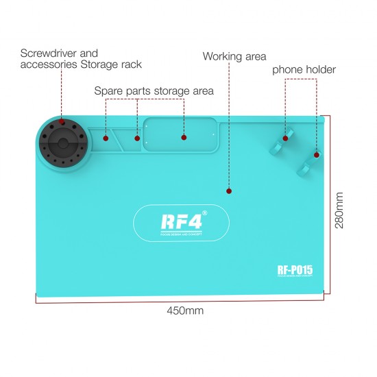 RF4 RF-P015 Multifunctional High-Temperature Resistant Silicone Pad ( 45CM *28CM )