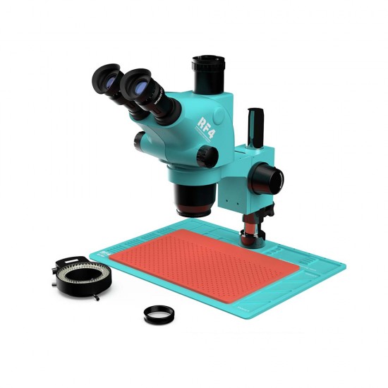 RF4 RF6565-P04 6.5X-65X Trinocular Full HD Stereo Microscope With Zooming 0.5X CTV Camera Lens & LED Adjustable Light
