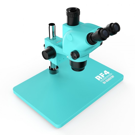 G2Mark RE-67T 6.5X-65X Trinocular Full HD Stereo Microscope With Zooming  0.5X CTV Camera Lens & LED Adjustable Light Exclusive Quality - Blue Big  Base