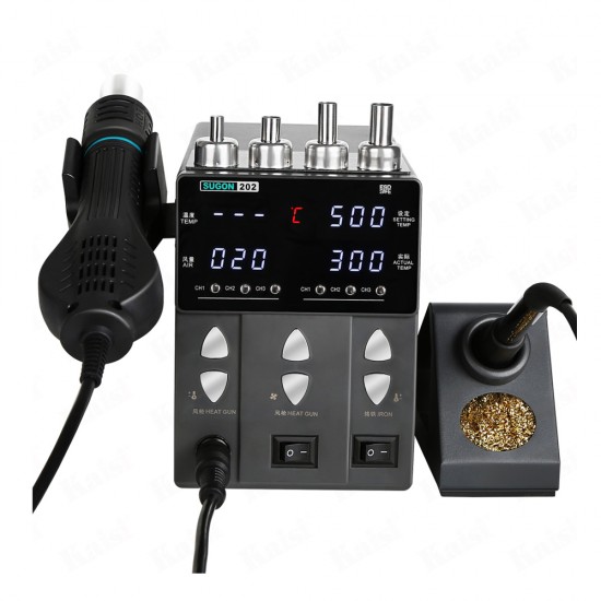 SUGON 202 Hot Air Rework Station With Soldering Iron ( 760W )