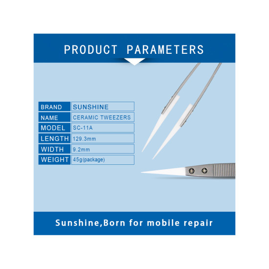 Sunshine SC-11A Non-Slip Anti-Static Ceramic Tweezer