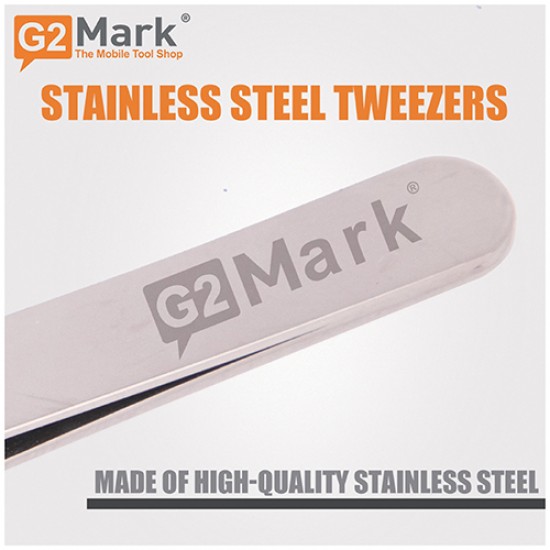 Tweezer By G2Mark G215C - Premium Quality Stainless Steel ( Bent )  